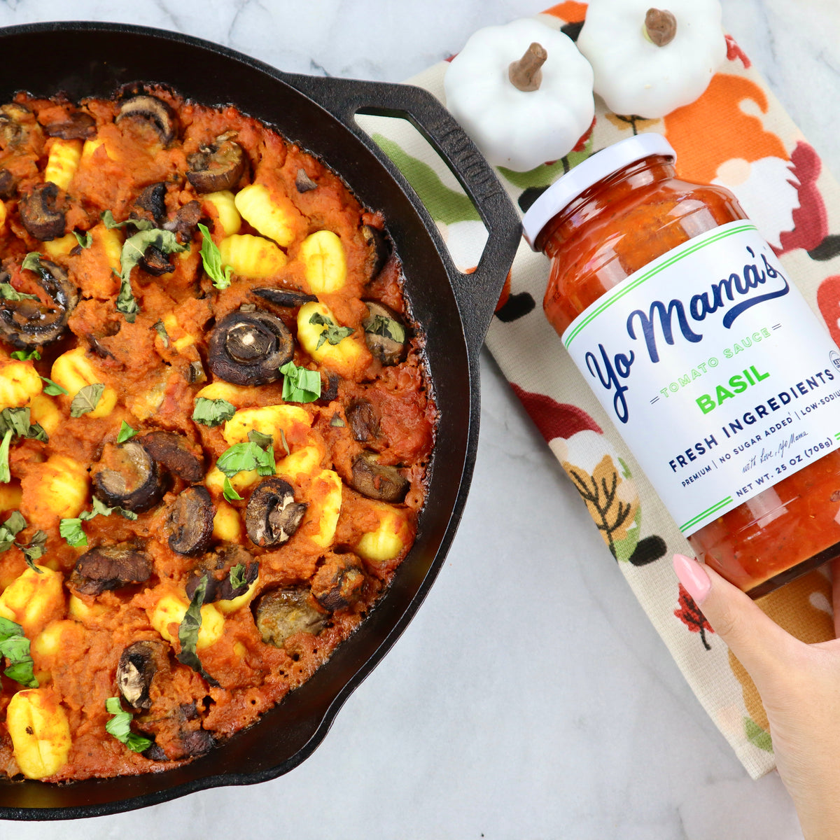 Basil Pumpkin Gnocchi – Yo Mama's Foods