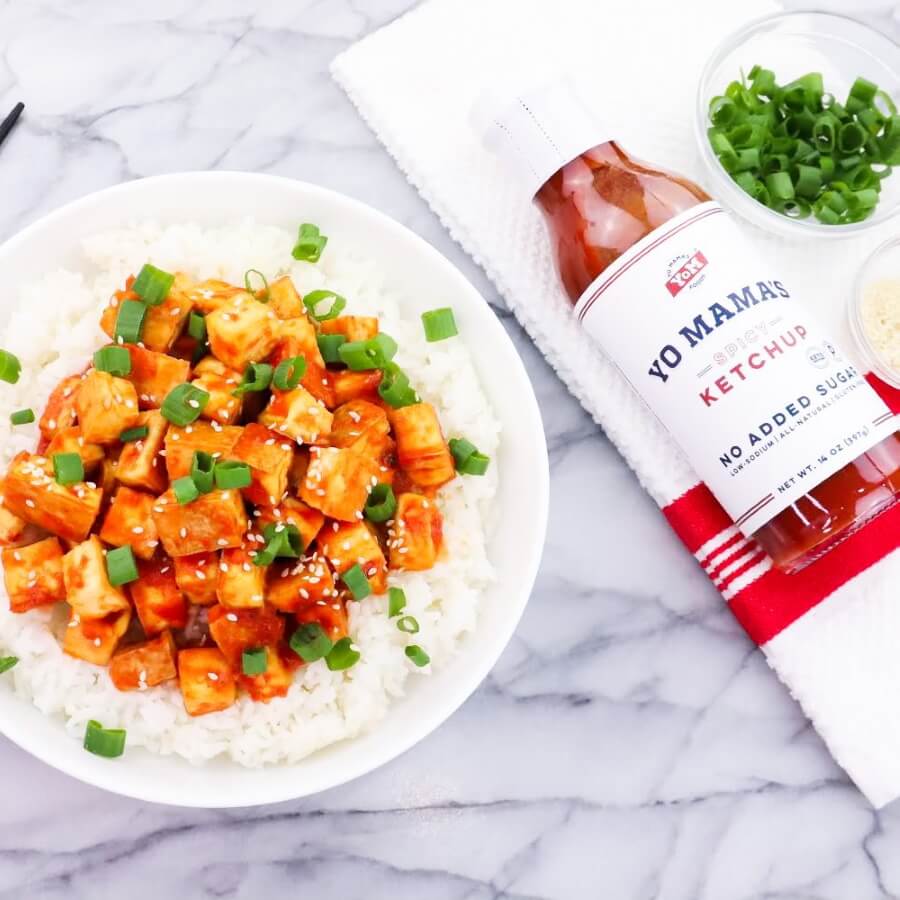 Asian Tofu Bowl with Spicy Ketchup &ndash; Yo Mama's Foods