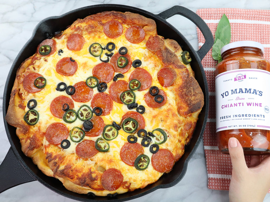 Chianti Wine Deep Dish Skillet Pizza