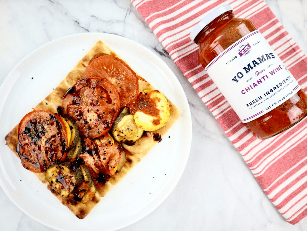 Roasted Veggie Flatbread - Yo Mama's Foods